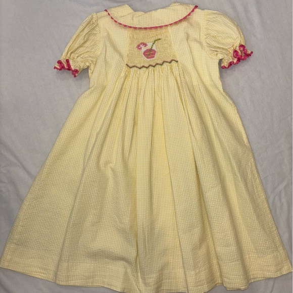 Castle and crown Yellow and white seersucker toddler dress - Picture 2 of 3